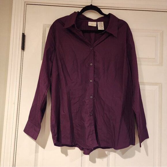 White Stag plum colored button up shirt - Picture 1 of 4